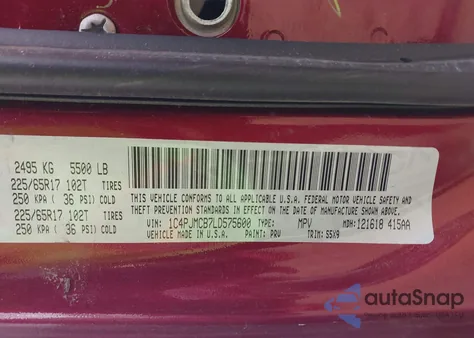 2020 Jeep Cherokee Latitude 4X4 из США, поврежденный, VIN 1C4PJMCB7LD575600